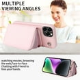 thumbnail image 5 of Crossbody Wallet Case Compatible with iPhone 14 Pro with Detachable RFID Blocking Zipper Card Holder Pocket, Shoulder Strap Removable PU Leather Purse Shockproof Phone Cover, Pink, 5 of 9
