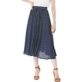 thumbnail image 3 of INSPIRE CHIC Women's Polka Dots Elastic Waist Flowy A-Line Midi Pleated Skirt, 3 of 6