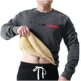 thumbnail image 2 of Xihbxyly Camisa Acolchada para Hombre, Elegante Camiseta de Manga Larga con Cuello Redondo, Informal, de Color Liso, Ideal para Uso Diario, Actividades Al Aire Libre, Moda Otoño-Invierno., 2 of 6