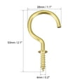 thumbnail image 4 of Uxcell 2.1" Small Screw Eye Hooks Self Tapping Screws Carbon Steel Golden 20Pcs, 4 of 4
