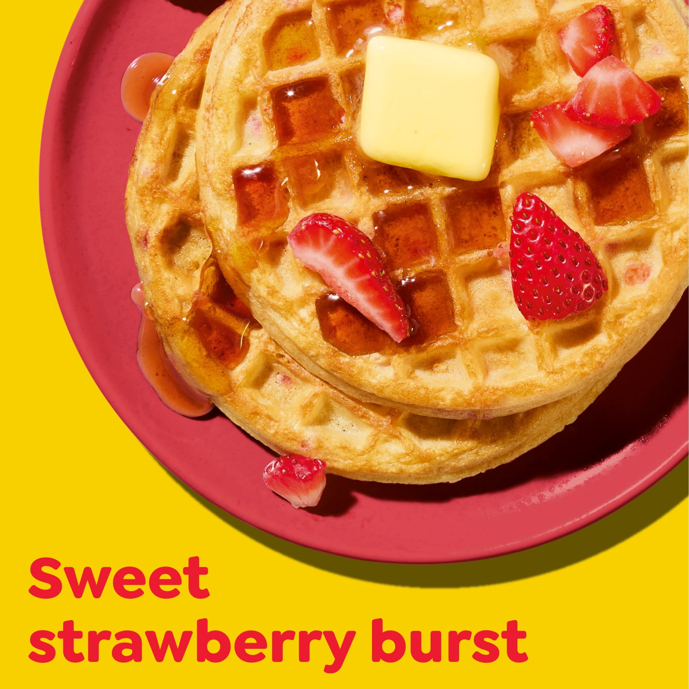 Eggo Strawberry Waffles, Breakfast Food, 12.3 oz, 10 Count (Frozen), Regular