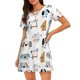 thumbnail image 1 of Fotbe Puppy Bata de Dormir para Mujer con Estampado, Camisón de Algodón de Manga Corta, Ropa de Dormir Casual, 1 of 6
