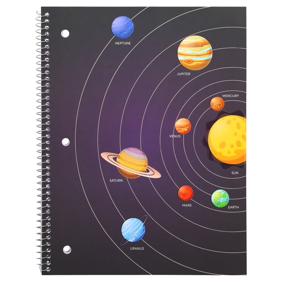 Pen+Gear College Ruled 1-Subject Notebook, 8" x 10.5", Multicolor Solar System, 80 Sheets