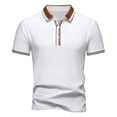 thumbnail image 2 of RongHuan Men's Knit Shirts Regular Fit Lightweight Business Casual Stretch Textured Collared Short Sleeve Tops, 2 of 5
