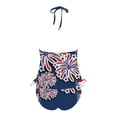 thumbnail image 3 of Gibobby Conjunto de Bikini para Mujer Conjunto de traje de baño de cuello halter simple para mujer Correas ajustables Día de la independencia Traje de ba(Azul,G), 3 of 5