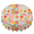 thumbnail image 2 of Pioneer Flower Floral Print Pattern Round Tablecloth 60 X 60 Inch, Wrinkle Resistant Wipeable Table Cloth for Kitchen Dining Picnic Patio Party, 2 of 6