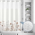 thumbnail image 2 of No Hook Shower Curtain, Brown Red Spring Floral Shower Curtains for Bathroom with See Through Top Window, Botanical Summer Flowers Elegant Waterproof & Washable Bath Curtain Stall 48"x72", 2 of 9
