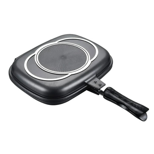 Valinks Double Sided Grill Pan Portable Durable for Grilling Frying Home Kitchen Camping