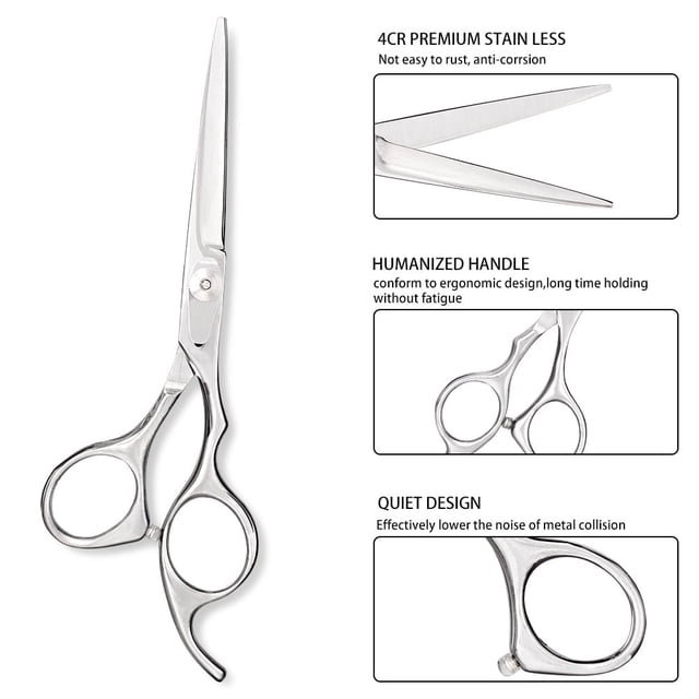 Estbridge Hair Cutting Scissors Haircut Shears Professional Barber Hair Trimming Razor Edge Scissor Japanese Stainless Steel 6.5 inch