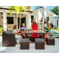 thumbnail image 7 of Hearth & Harbor 7 Piece Outdoor Furniture Set, Wicker Outdoor Sectional Dining Set with 10 Seats and Patio Table, Brown with Gray Cushions, 7 of 7