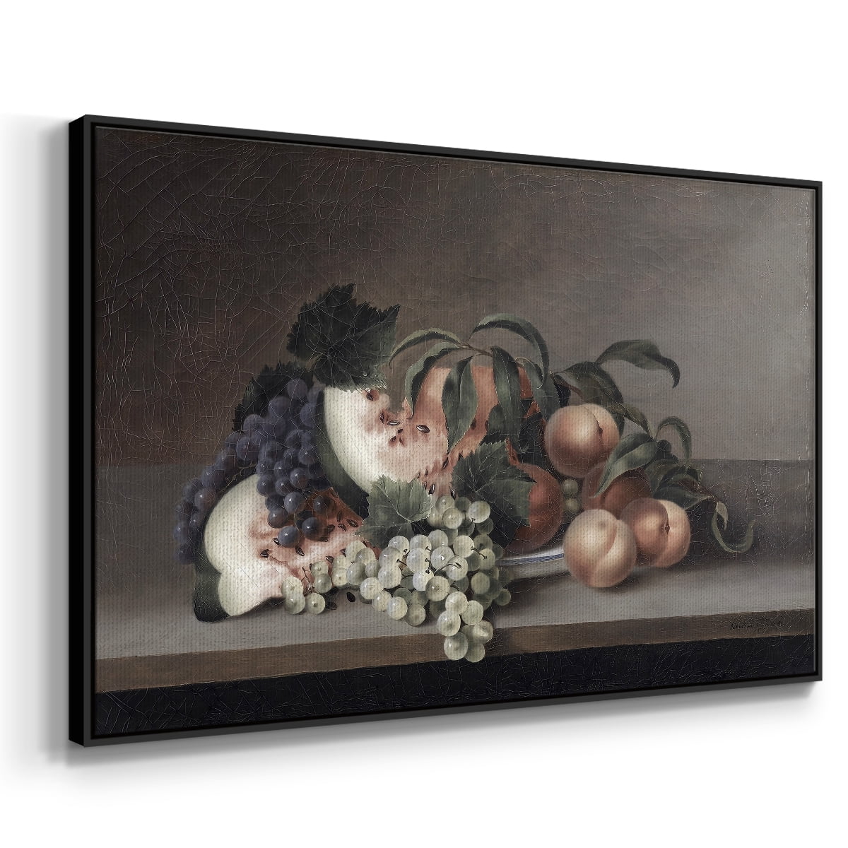 Vintage Botanical Print-XLII By Wexford Home Framed in Black Wood Gallery Wrapped Canvas 27 in. x 41 in.