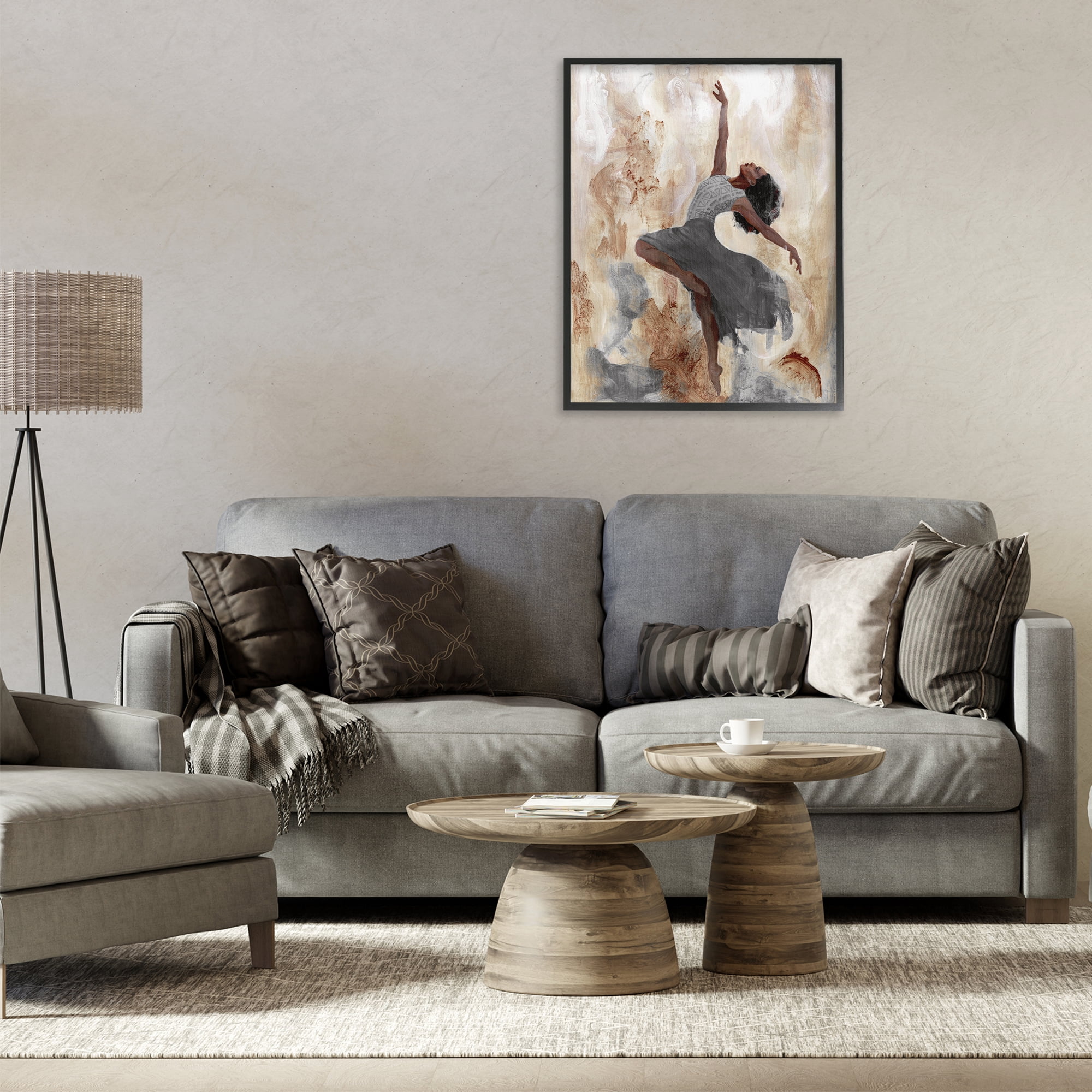 Stupell Industries Rustic Dancing Woman Novelty Painting Black Framed Art Print Wall Art, 24 x 30
