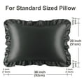 thumbnail image 6 of PiccoCasa Satin Pillowcase Ruffled Pillow Shams Set of 2, King Black, 6 of 8