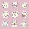 thumbnail image 4 of 40 PCS Stickers Pack, Waterproof Cute Cool Teens Funny Theme Stickers, DIY Fashion Trendy Creative Decal, Personalized Your Own MacBook , Laptop, Guitar, Luggage, Skateboard, Car (Cute Bear White), 4 of 6