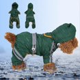 thumbnail image 5 of KAIYANG impermeable para mascotas poncho reflectante impermeable chaqueta mono ropa con capucha verde oscuro XS, 5 of 5