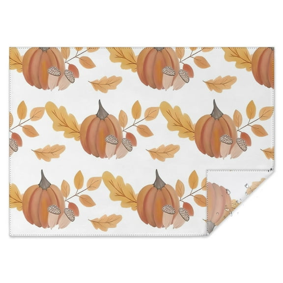 Fall Pumpkins Leaves Pattern Rectangle Tablecloth 60"x84",Waterproof Polyester Rectangle Table Cloth, Wipeable Spillproof Polyester Tablecloth for Dining, Camping, Indoor and Outdoor