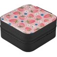 thumbnail image 3 of SKYSONIC Strawberry Leather Jewelry Box,Portable Mini Jewelry Case Traveling Jewelry Organizer for Rings Necklaces Bracelets Earrings, 3 of 7