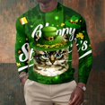 thumbnail image 2 of IWRICH St. Patrick's Day T Shirts for Men Long Sleeve Cute Graphic Shamrock Pullover Tops Cozy Crewneck Tees 01-Green M, 2 of 4