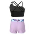 thumbnail image 2 of vastwit Girls 2 Piece Ballet Dance Costume Sleeveless Crop Top with Shorts Set Gymnastic Outfits Butterfly 12, 2 of 5