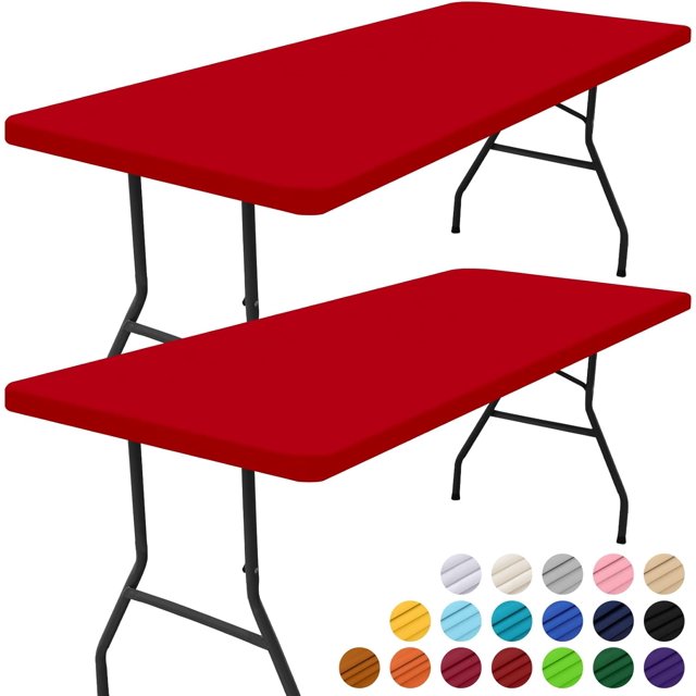 Rectangle Picnic Table Cloth Elastic Fitted Tablecloths for Foot Tables Washable Polyester Table Cover for Camping Indoor and Outdoor (Yellow )