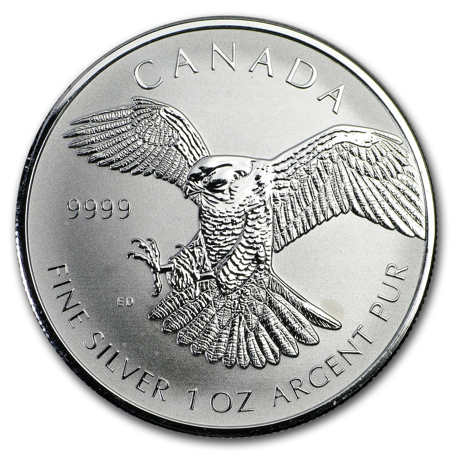 2016 Canada 1 oz Silver $5 Peregrine Falcon Rev Proof (Abrasions)