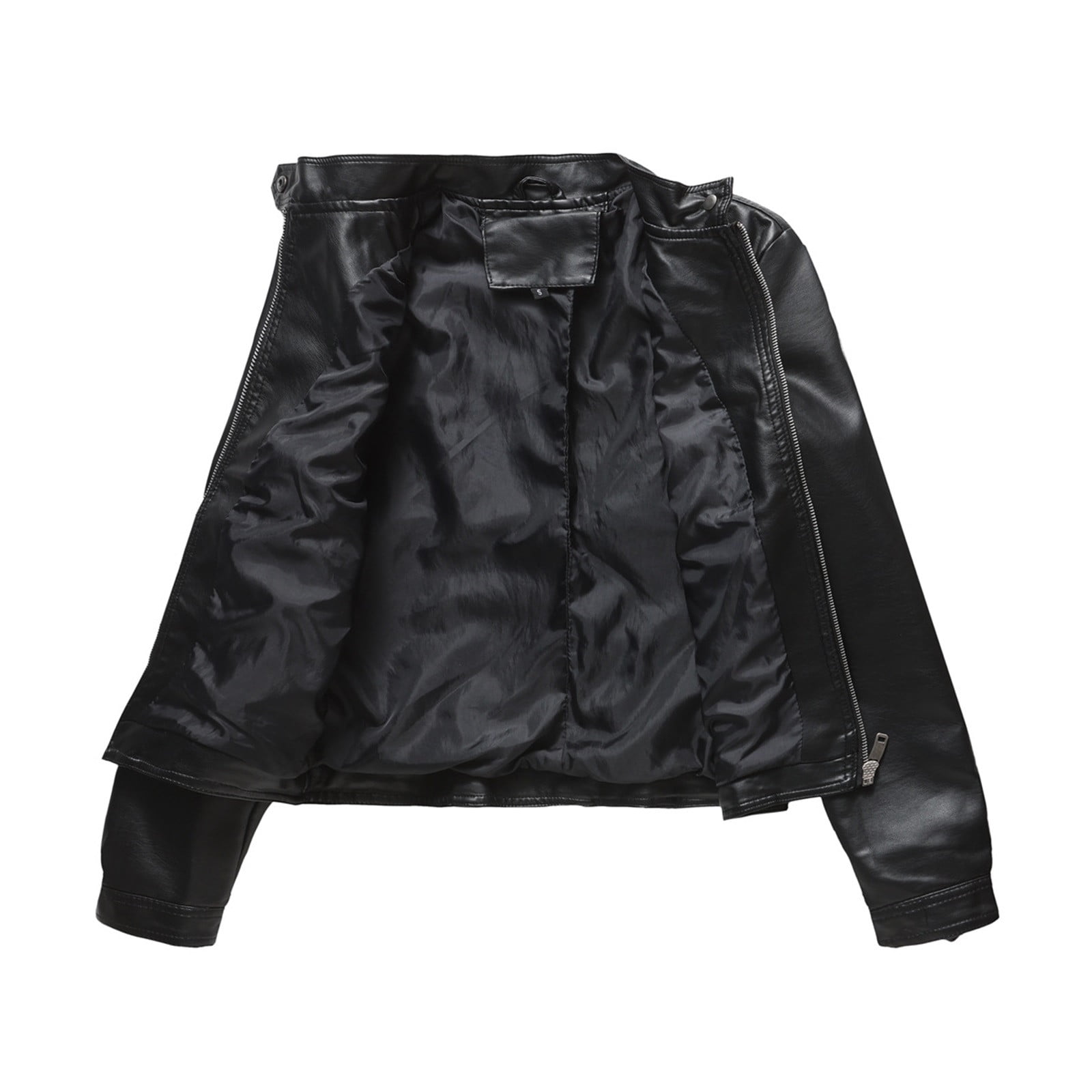 Leather Jacket Women 2024 Fall Women's Faux Leather Blazer Jacket Vegan Leather Coat for Women Relaxed-fit Bomber Jacket Women Outerwear Jackets & Coats