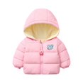 thumbnail image 2 of Girl's Cropped Puffer Coat, Adorable Solid Color Design with Secure Pockets, Comfortable Short Jacket for Boys & Girls Daily Wear.Light pink130, 2 of 3