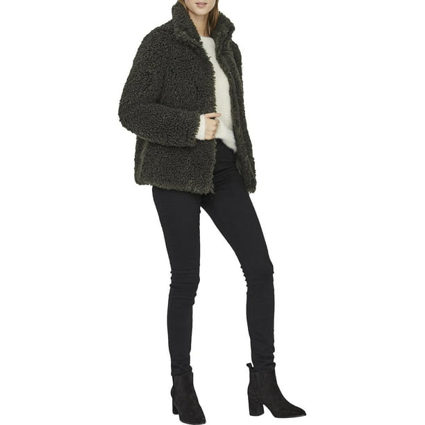 Vero Moda Womens Barry Tiffany Teddy Faux Fur Jacket Gray S -