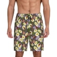 thumbnail image 1 of Balery Ladybugs And Flowers On A Wooden Pantalones cortos de pijama de punto de algodón para hombre con cinturilla y bolsillos-Large, 1 of 6