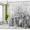 thumbnail image 5 of Ambesonne Grey Shower Curtain, Flying Plane on New York, 69"Wx70"L, Black and White, 5 of 5