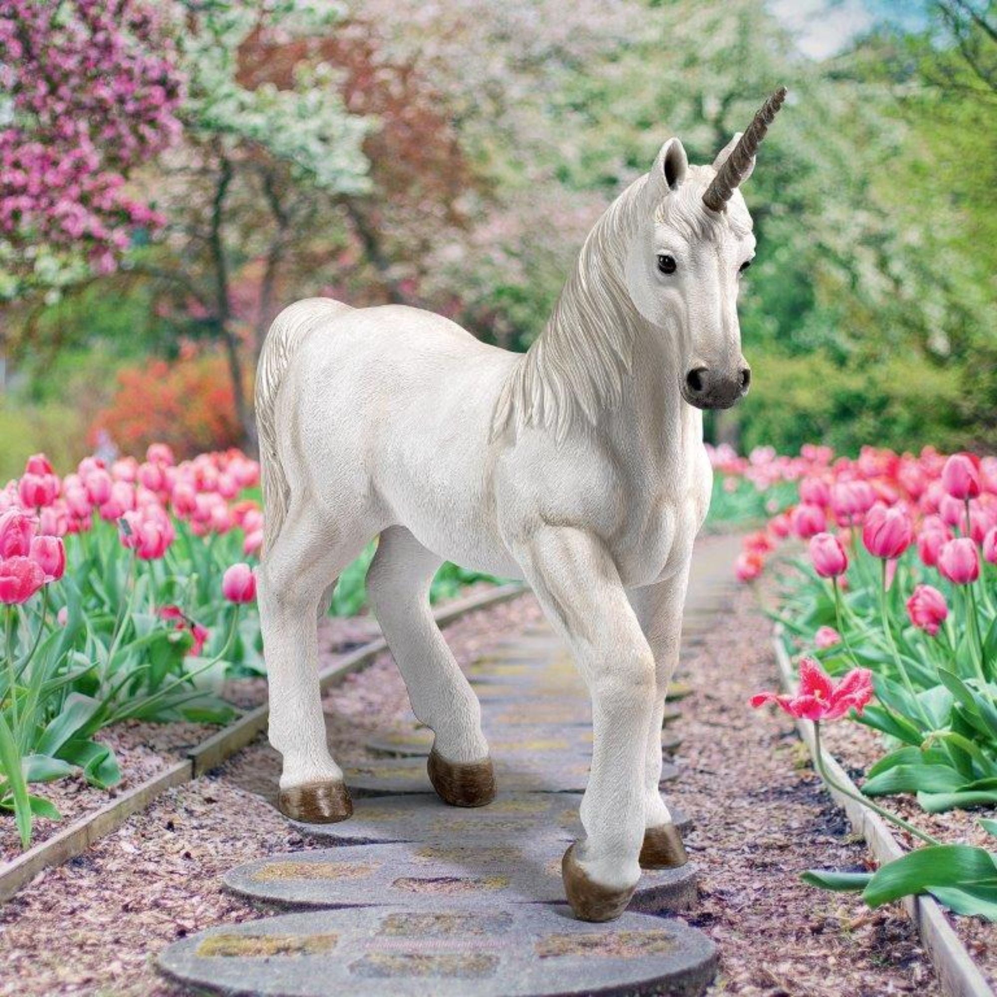 Outdoor Living and Style 16" White The Re'em Mystical Unicorn Outdoor