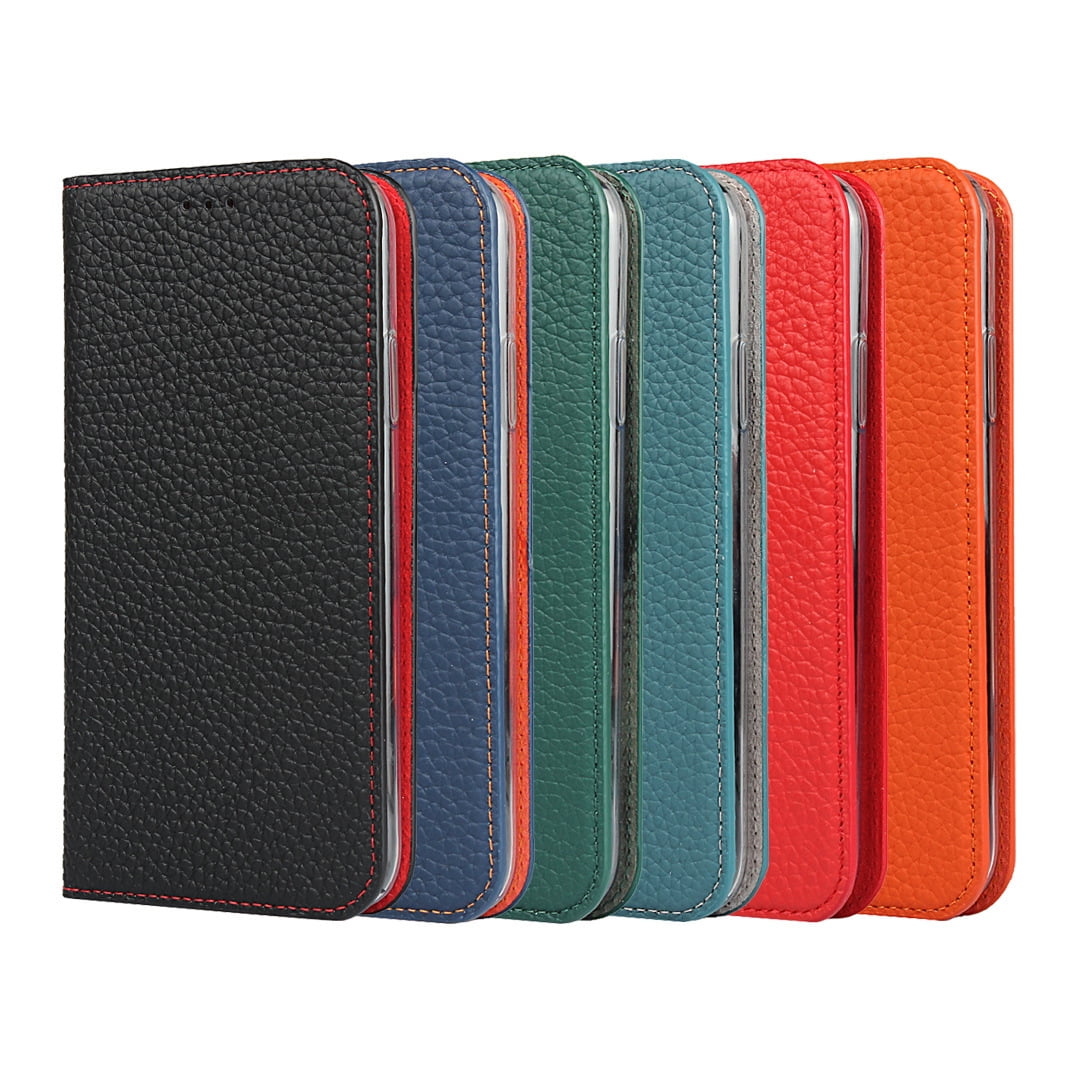 Genuine leather flip phone case for iPhone 16 pro max 15 plus 14 13 mini 12/12 pro stand wallet cover lanyard