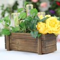 thumbnail image 2 of Efavormart 14x5'' Smoked Brown Rectangle Wood Box DIY Rustic Wooden Planter Boxes With Plastic Liner For Wedding Party Decoration, 2 of 11