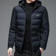 thumbnail image 2 of Chaqueta con capucha para hombre, abrigo nuevo de 2024, ropa de diseñador de lujo, con capucha, gruesa, cálida, informal, resistente al frío, con relleno ligero, 2 of 5