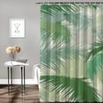thumbnail image 2 of Awypu Durable and Washable Palm Tree Body Leafy Branches in Shades of Green Tropical Summer Nature Rainforest Island Jungle Shower Curtain White, 2 of 7