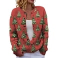 thumbnail image 1 of Sweaters For Women Chunky Knit Cable Open Front Long Sleeve Cardigan - Funny Novelty Graphic Button Cute Fall Winter Christmas Sweater Jacket Outerwear Womens Sweaters, 1 of 2