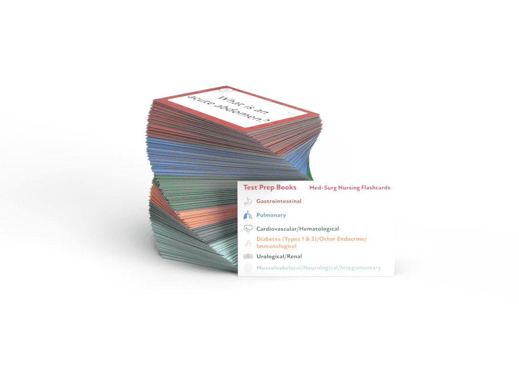 Medical Surgical Nursing Flashcards: Med Surg Certification Review Flash Cards Study Guide for the CMSRN with Practice Questions [Full Color Cards]
