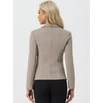thumbnail image 4 of DARING DIVA Women's Office Work Lapel Collar Stretch Blazer M Camel, 4 of 6