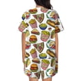 thumbnail image 6 of Fuzoiu Hot Dog With One Sausage Print Women's Short-Sleeved Pajama Set,Lounge Sleepwear Set,Womens Pajama Sets 2 Piece,Button-Up Top and Shorts with Pockets-XX-Large, 6 of 7