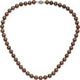 thumbnail image 4 of Sterling Silver Rhodium 8-9mm Coffee Fwc Pearl Necklace Made In Canada qh5159-28, 4 of 5