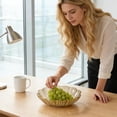 thumbnail image 3 of Tauxra Clear Gold Hammered PET Fruit Tray Stackable Snack Bowl For Living Room Coffee Table, 3 of 6