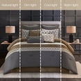 thumbnail image 4 of Nanshing Donovan 10PC Geometric Luxury Comforter Set, Grey, Queen, 4 of 6
