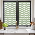 thumbnail image 2 of Static Cling Non Adhesive Window Film, Sage Green Stripe Window Privacy Film Frosted, Farmhouse Striped Modern Waves Moires Opaque Window Coverings for Small Windows, Home, 17.7 x 39.3 Inches, 2 of 9