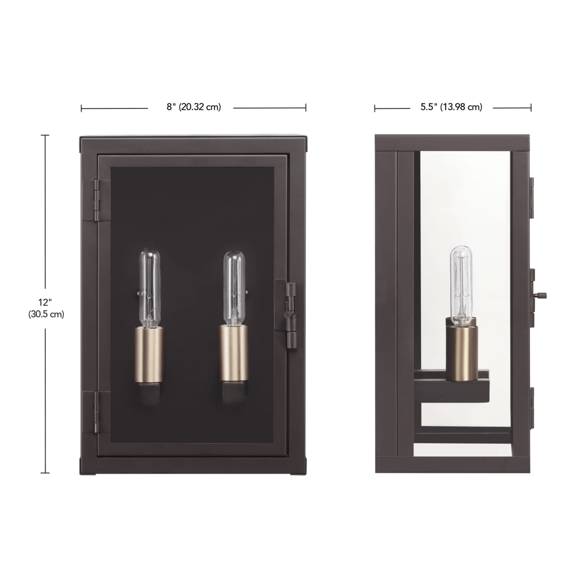 Globe Electric 91009563 2 Light 12" Tall Outdoor Wall Sconce - Bronze