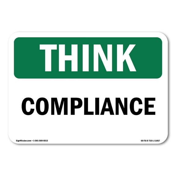 OSHA THINK Sign - Compliance | Plastic Sign | Protect Your Business, Construction Site, Warehouse & Shop Area | Made in the USA