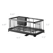 Yamazaki Home Wire Dish Rack, Steel, Holds 17.6 lbs - L 9.06 x W 16.54 x H 6.69 inches Black Black Finish