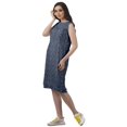 thumbnail image 4 of Moomaya Knee Length Summer Dresses Printed Back Slit Boat Neck Shift Dress, 4 of 4