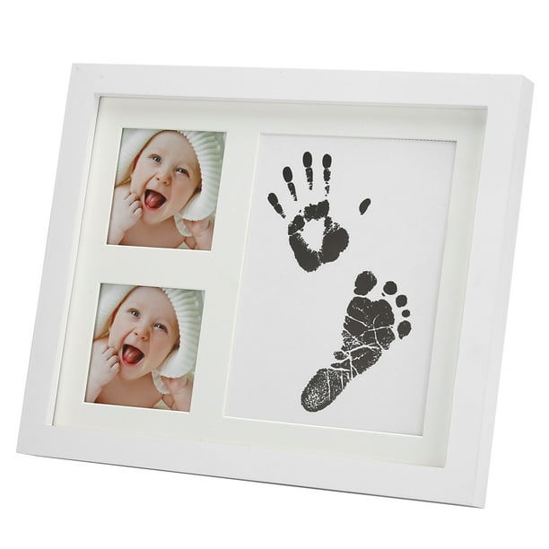 Empreinte de main et empreinte de bébé, cadre photo en bois pour bé