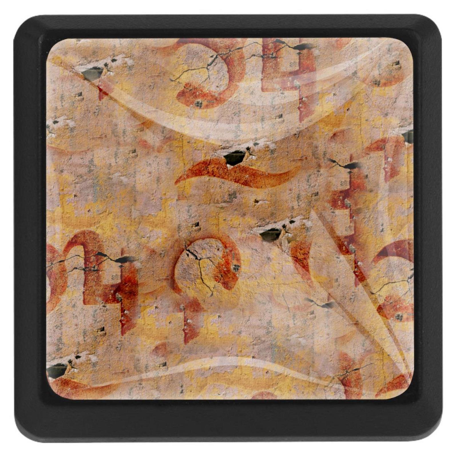 3 Pack Abstract Square Cabinet Door Knobs Decor for Cupboard Dressing ...