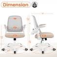 thumbnail image 4 of NEO CHAIR Office Chair Computer Desk Chair Ergonomic Gaming Comfy Mesh with Flip-up Arms Lumbar Support Adjustable Height Rolling Wheels for Home Office (Beige), 4 of 7